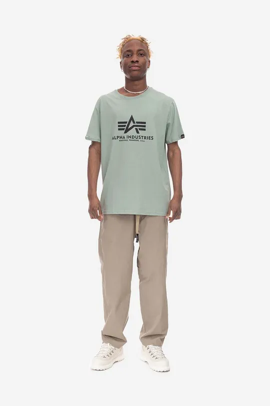 Βαμβακερό μπλουζάκι Alpha Industries Alpha Industries Basic T-Shirt 100501 680 πράσινο