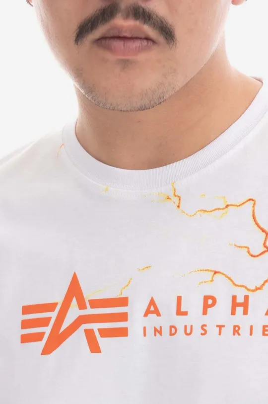 bela Bombažna kratka majica Alpha Industries