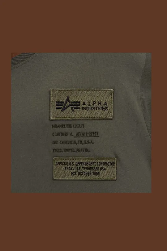 Βαμβακερό μπλουζάκι Alpha Industries Patch T LF 136500 142 πράσινο