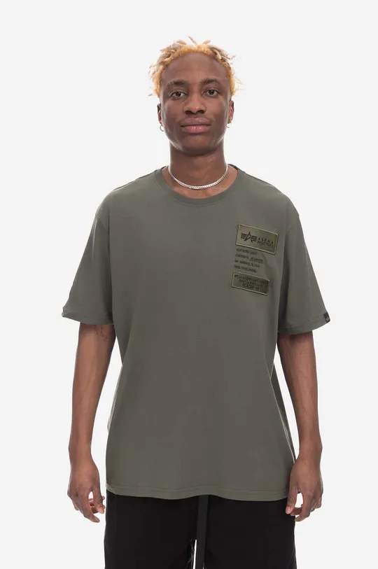 green Alpha Industries cotton T-shirt Patch T LF 136500 142