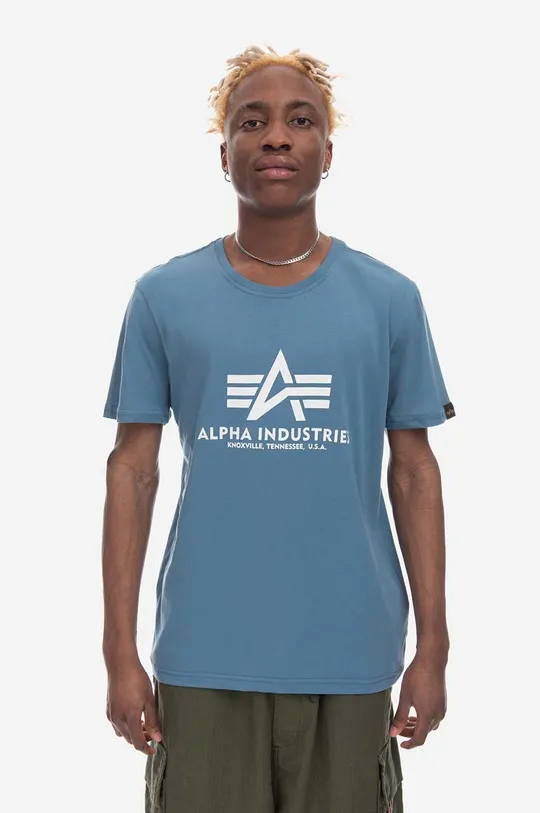 Βαμβακερό μπλουζάκι Alpha Industries Basic T-Shirt 100501 538  100% Βαμβάκι