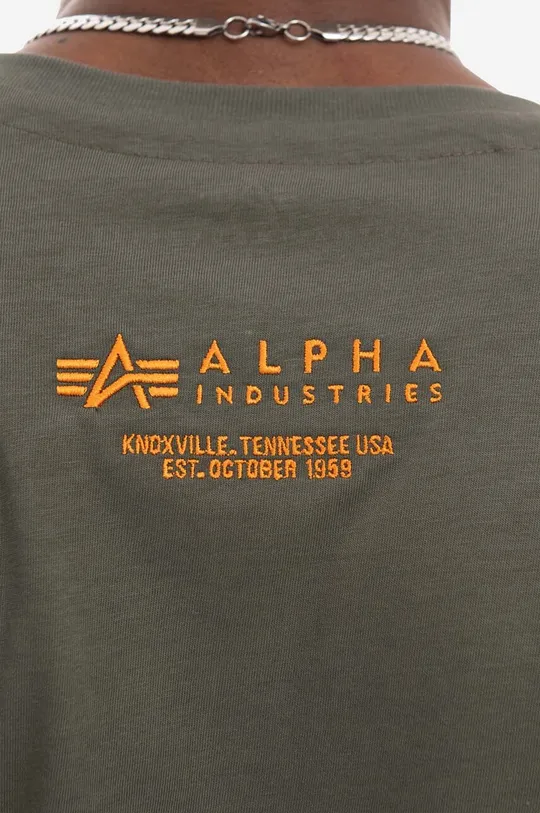 Βαμβακερό μπλουζάκι Alpha Industries Dragon πράσινο