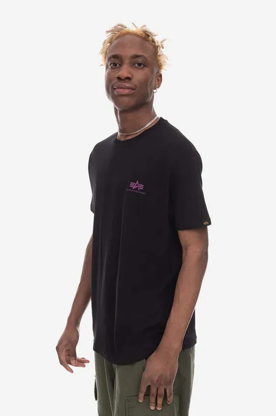 nero Alpha Industries t-shirt in cotone