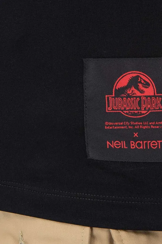 czarny Neil Barett t-shirt bawełniany
