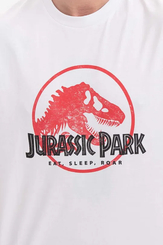 bílá Bavlněné tričko Neil Barett Jurassic Park T-Shirt PBJT142-U506S 1133