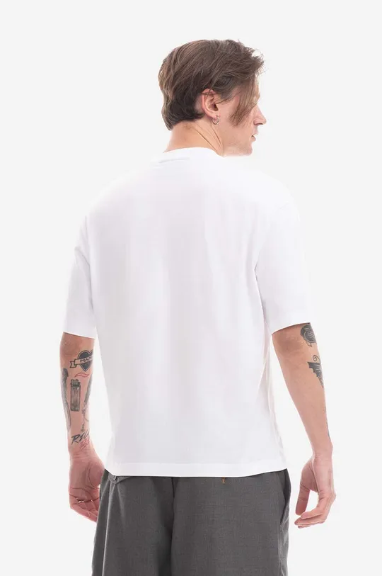 Bavlněné tričko Neil Barett Slim Dropped Shoulder Pie PBJT144-U502C 3158 bílá