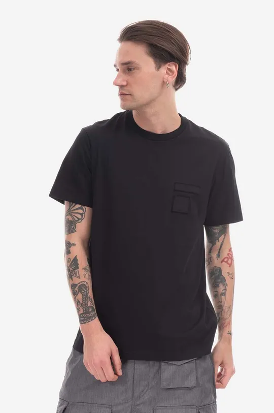 černá Bavlněné tričko Neil Barett Slim Memory Od Army PBJT148-U501C 1390