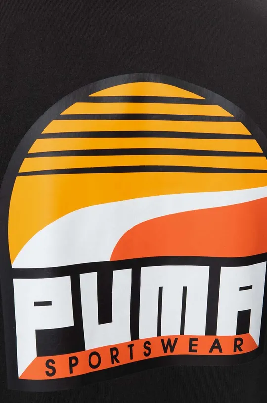 Памучна тениска Puma черен