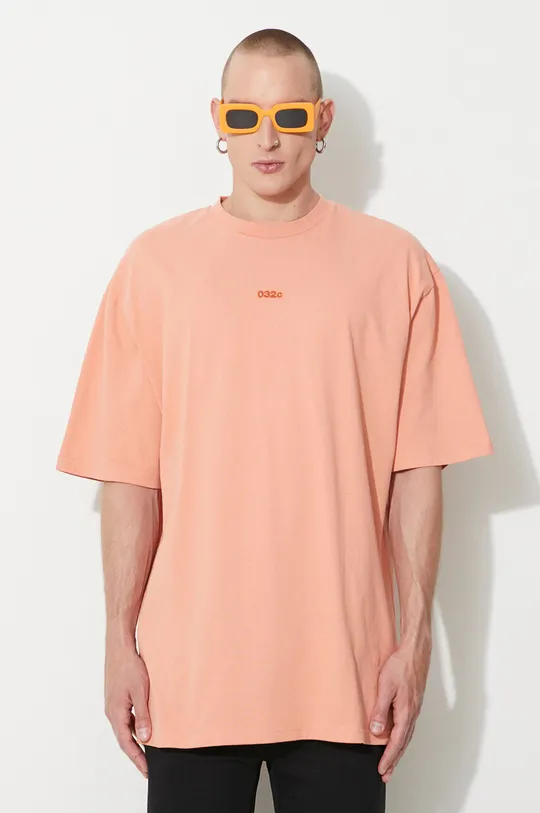 oranžová Bavlněné tričko 032C Terra Logo Oversized T-shirt Pánský