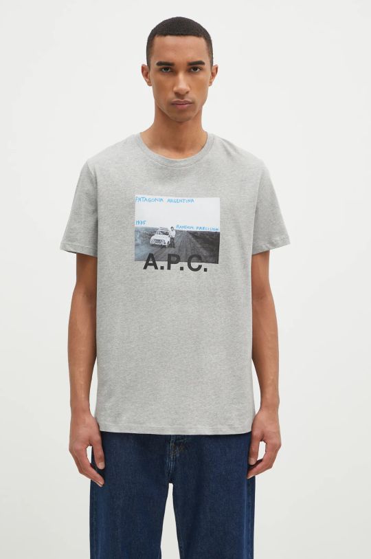 A.P.C. cotton t-shirt relaxed gray COEMV.H26058