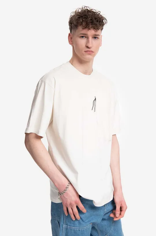 béžová Bavlněné tričko A-COLD-WALL* Utilty T-shirt ACWMTS117 BLACK Pánský