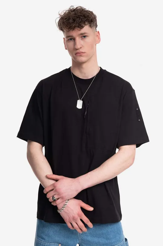 Bavlnené tričko A-COLD-WALL* Utilty T-shirt ACWMTS117 BLACK 100 % Bavlna