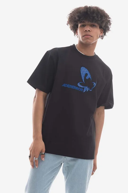 czarny Ader Error t-shirt bawełniany Męski