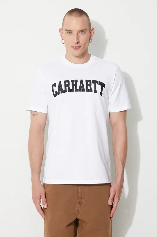 bílá Bavlněné tričko Carhartt WIP Pánský