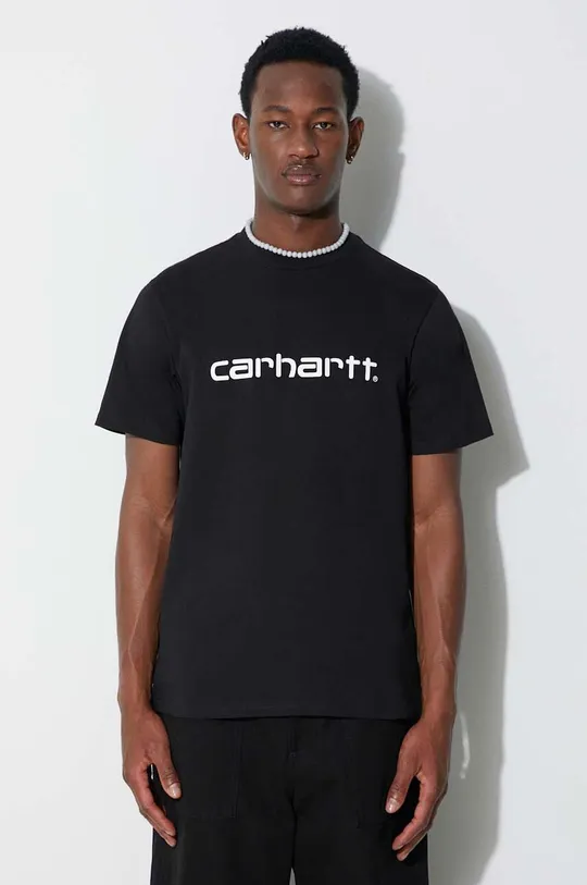 negru Carhartt WIP tricou din bumbac Script T-Shirt De bărbați