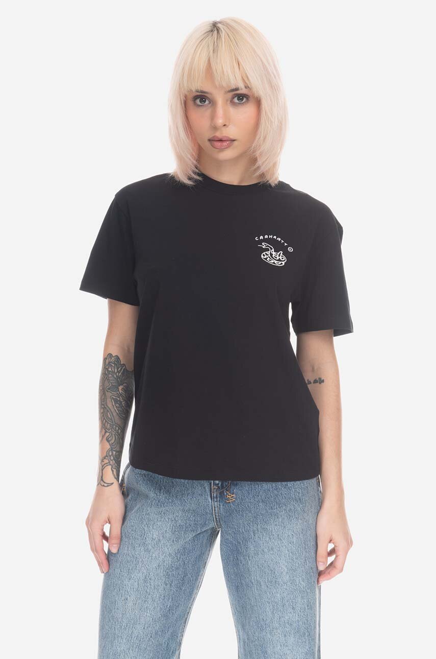 Carhartt WIP t-shirt bawełniany Carhartt WIP W' S/S New Frontier T I031696 BLACK