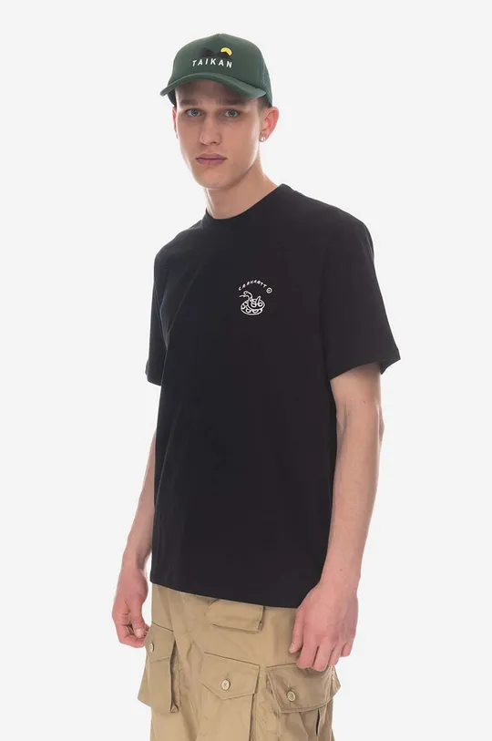 czarny Carhartt WIP t-shirt bawełniany New Frontier T-Shirt Męski