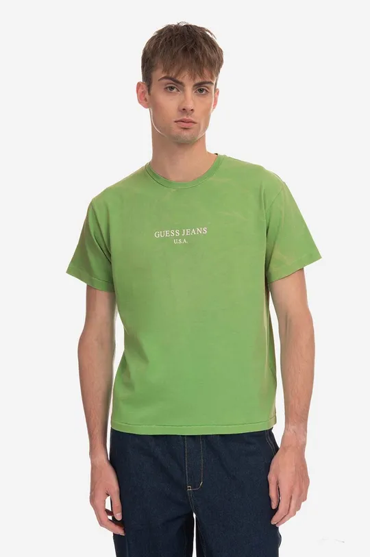 zelena Pamučna majica Guess Vintage Logo Tee Muški