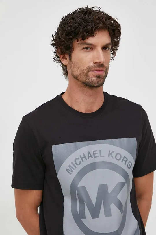 μαύρο Βαμβακερό t-shirt Michael Kors