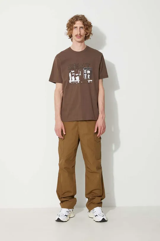 Хлопковая футболка thisisneverthat коричневый