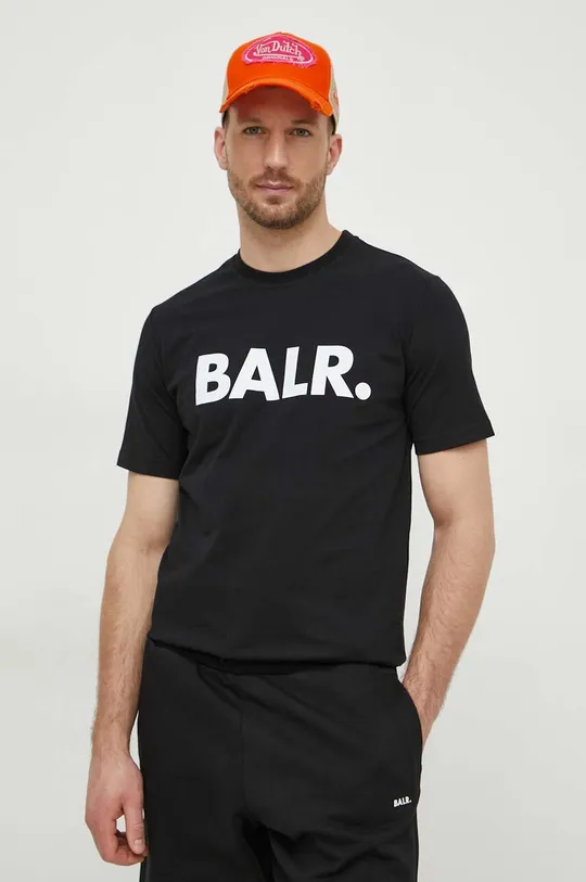 чёрный Хлопковая футболка BALR. Мужской