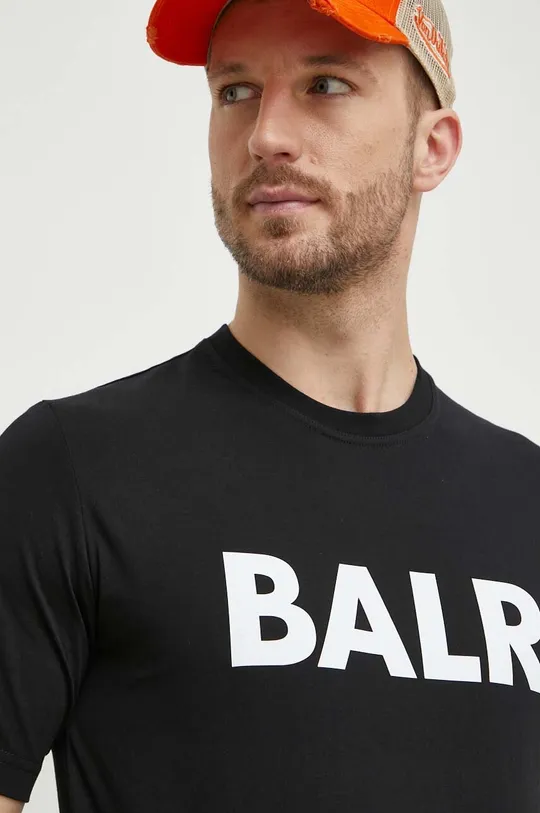 μαύρο Βαμβακερό μπλουζάκι BALR.