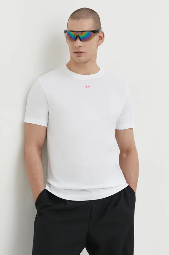 biela Bavlnené tričko Diesel T-DIEGOR-D Pánsky