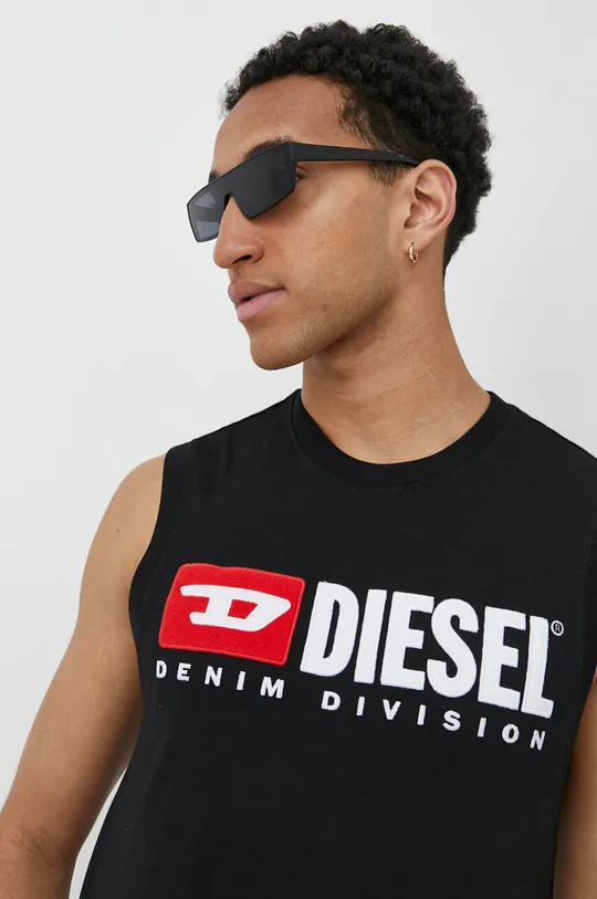 czarny Diesel t-shirt bawełniany T-ISCO-DIV
