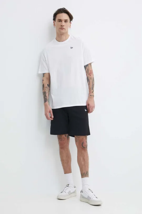 New Era t-shirt bawełniany biały