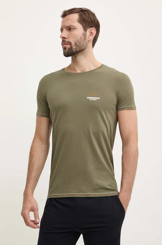 zelena Kratka majica Aeronautica Militare Moški