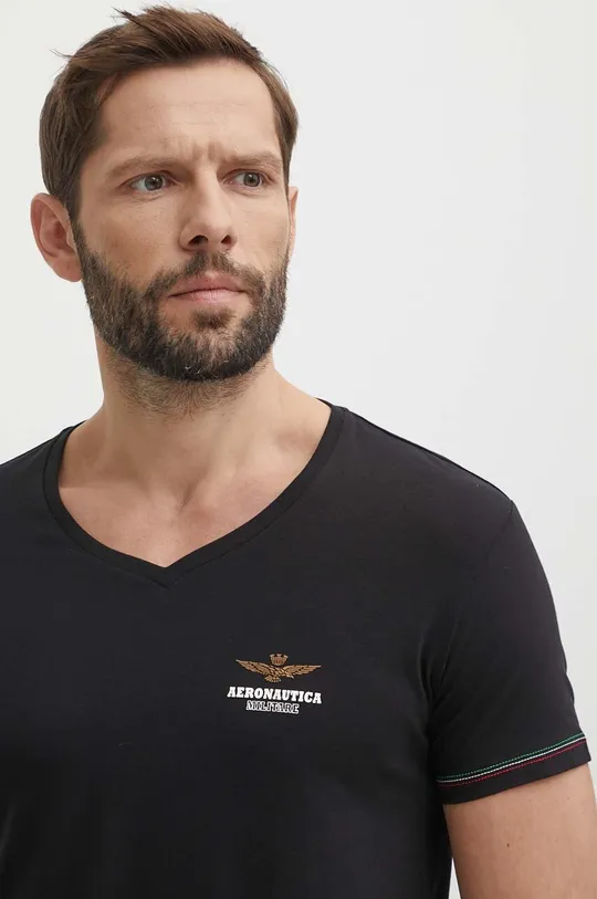 czarny Aeronautica Militare t-shirt