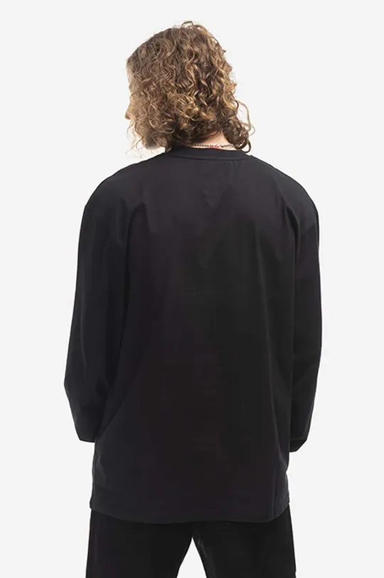 Памучна блуза с дълги ръкави 032C Taped Longsleeve FW22-C-1040 BLACK Унисекс