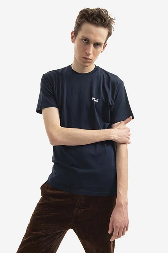 navy Vans cotton T-shirt Left Chest Log Unisex