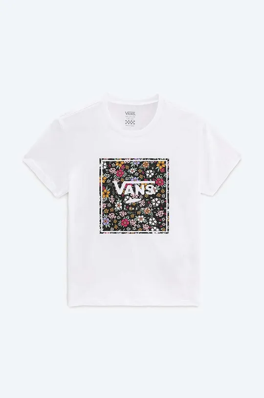 white Vans kids' cotton T-shirt Print Box Floral Unisex