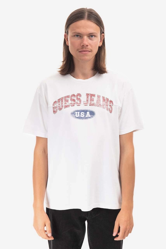 Хлопковая футболка Guess белый