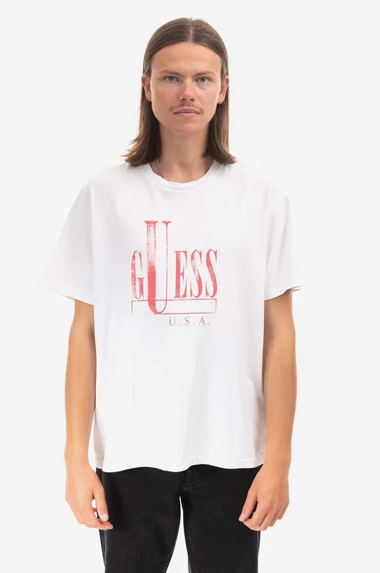 Bavlnené tričko Guess biela