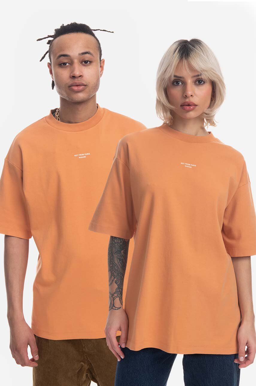 oranžová Bavlněné tričko Drôle de Monsieur NFPM TS100 Unisex