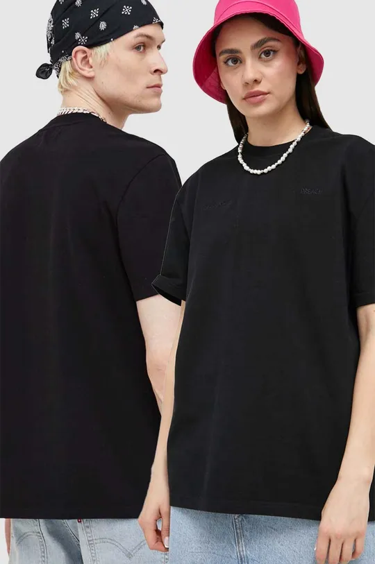 μαύρο Βαμβακερό μπλουζάκι Preach Unisex
