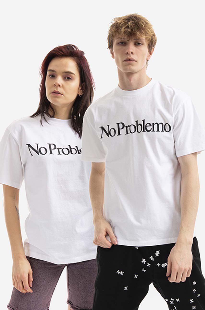 bílá Bavlněné tričko Aries No Problemo SS Tee Unisex