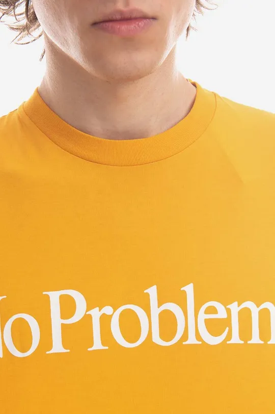 κίτρινο Βαμβακερό μπλουζάκι Aries No Problemo
