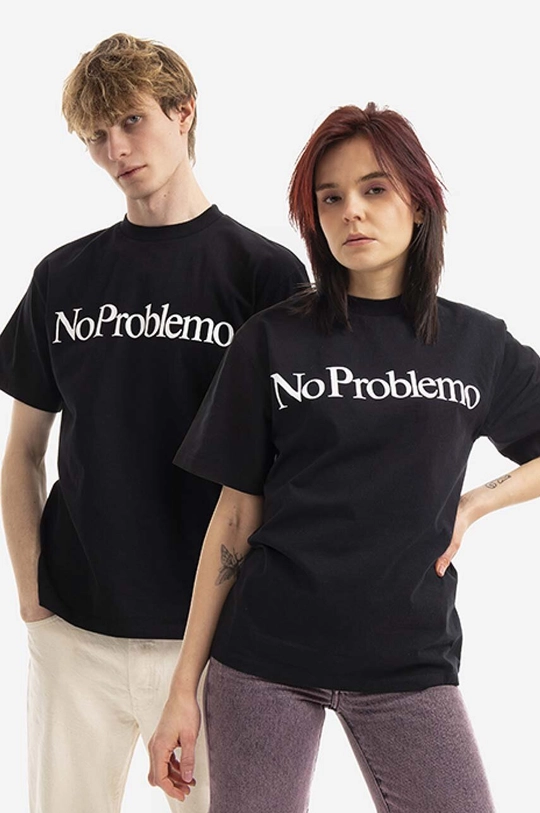 černá Bavlněné tričko Aries No Problemo SS Tee Unisex