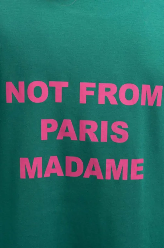 zielony Drôle de Monsieur t-shirt bawełniany
