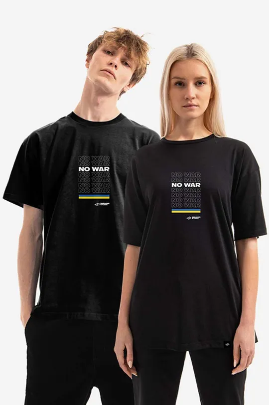 czarny SneakerStudio t-shirt bawełniany x No War Unisex