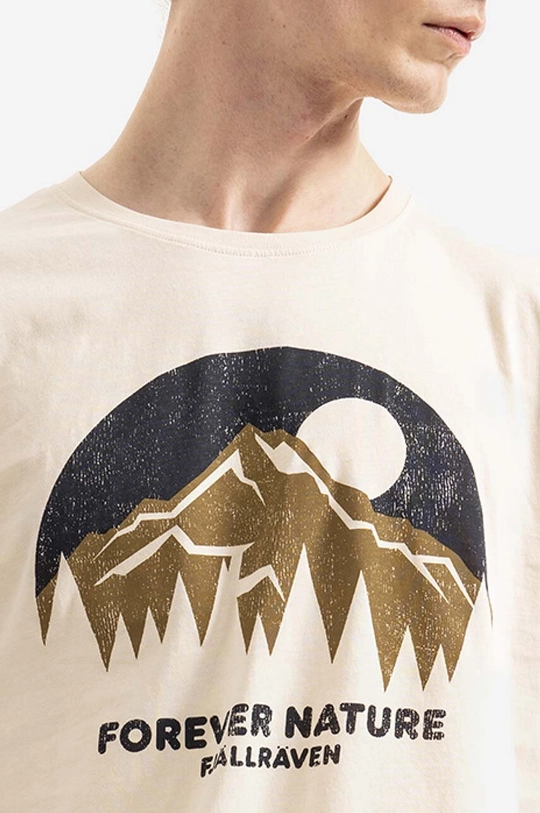 beżowy Fjallraven t-shirt bawełniany Nature