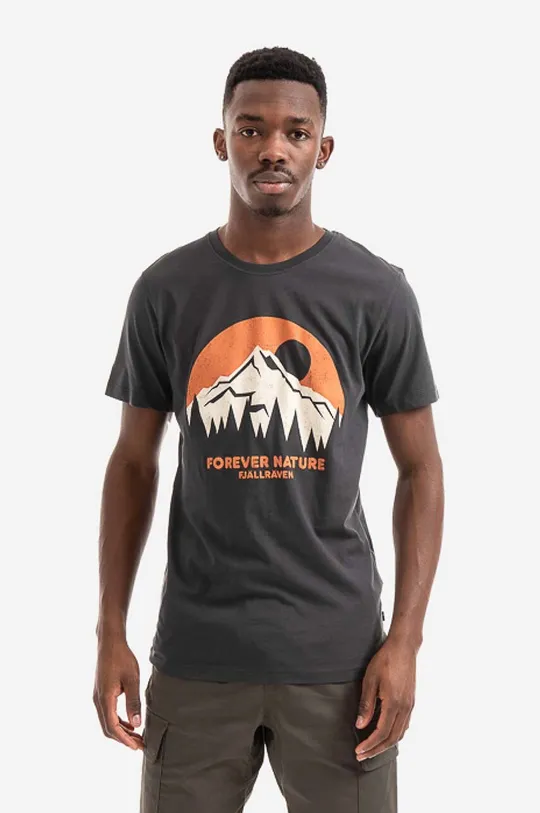 granatowy Fjallraven t-shirt bawełniany Nature Unisex