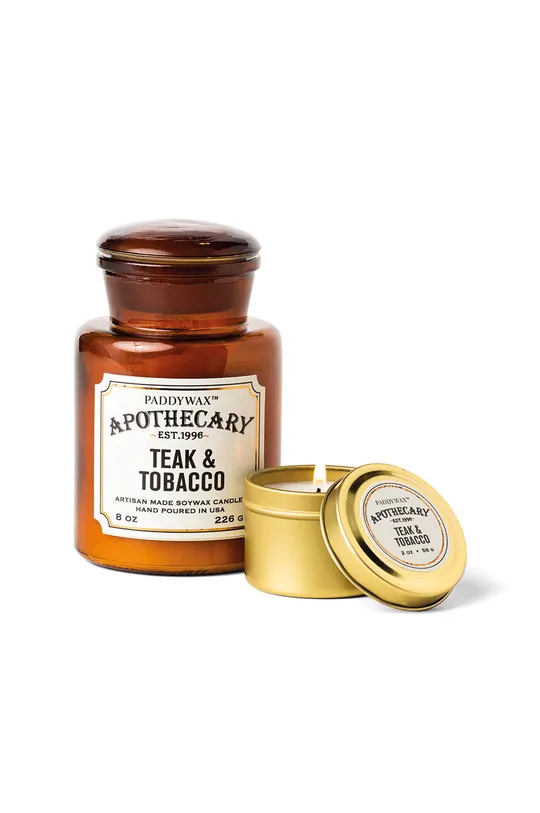 Paddywax Αρωματικό κερί σόγιας Teak and Tobacco πολύχρωμο