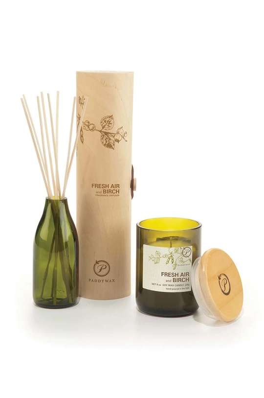 Paddywax Voňavá sójová sviečka Fresh Air & Birch 226 g zelená