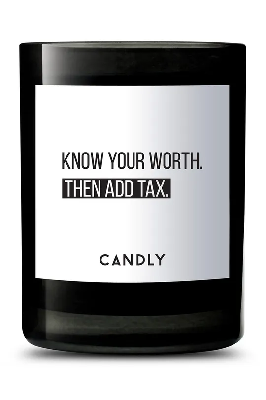 μαύρο Candly Αρωματικό κερί σόγιας No.10 Know Your Worth. Then Add Tax Unisex