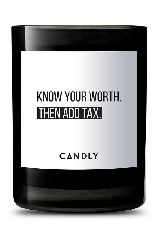 czarny Candly świeca zapachowa sojowa No.10 Know Your Worth. Then Add Tax Unisex