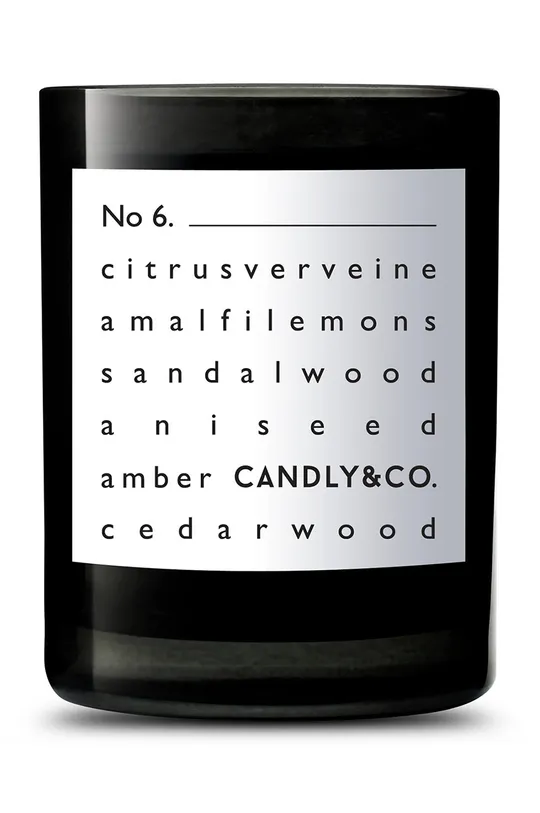 czarny Candly świeca zapachowa sojowa No 6. Verveine & Amalfi Lemons Unisex